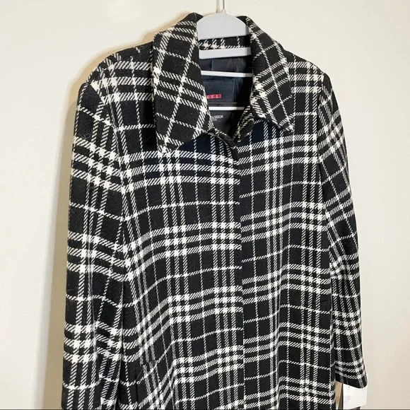 NWT Coat Black & White Plaid - Picture 2 of 11